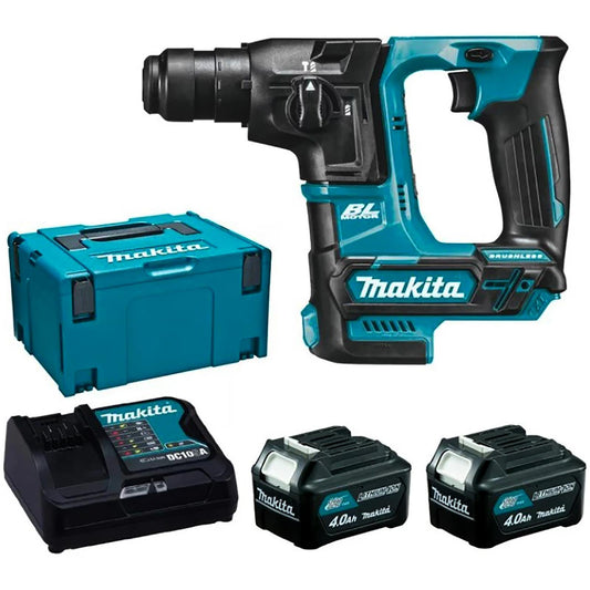 Makita CXT Compact Rotary Hammer Drill Set SDS+ Plus with 2 x 4Ah Batteries, Charger, and Makpac Case